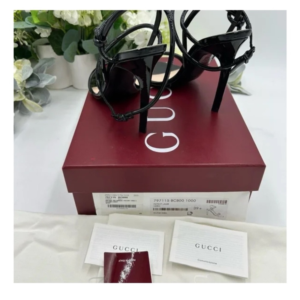 Gucci, patent leather strap sandals size 39.5 made in Italy - Picture 6 of 8